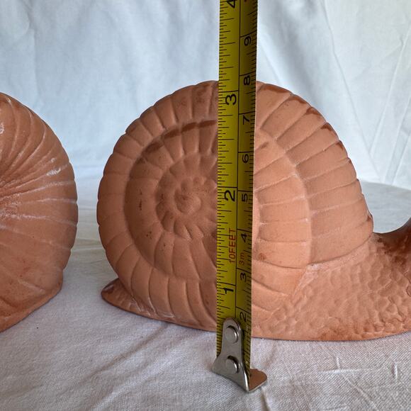 Vintage Terra Cotta Snails Home Decor 6 inch x 3 inch - Picture 5 of 7